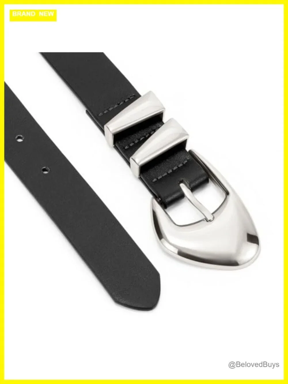 Women's Faux Leather Belt with Gold Buckle for Jeans Dress Pants